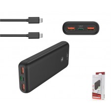 Акумулятор портативний літій-іонний Power Bank Hama PD 20HD, 20000мАч, 2хUSB-A/USB-C PD, QC 18Вт, сірий