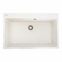 Гранітна мийка Platinum 7850 Bogema матова біла в крапку