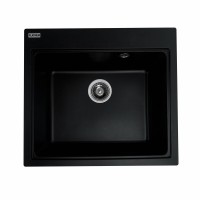 Гранітна мийка Platinum 5852 VESTA матова Чорна