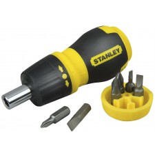 Викрутка Stanley набір Multibit Stubby, L=120мм, реверсивна, 6 біт