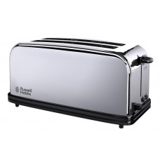 Тостер Russell Hobbs Chester 1600Вт, довгі слоти на 4 тости, метал, сріблястий