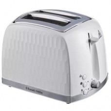 Тостер Russell Hobbs Honeycomb 850Вт, широкі слоти, пластик, білий