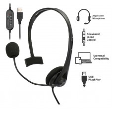 Гарнітура ПК моно On-ear 2E CH11 USB, omni-mic, 2м, чорний