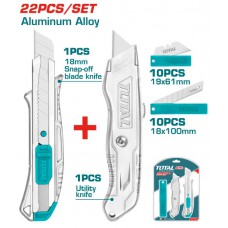 Ніж TOTAL THT515226 набір ножів та лез,18x100мм,61x19мм, 22шт.
