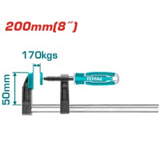 Струбцина TOTAL THT1320502 столярна, стиснення 200мм, 170кг.