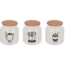 Банка HEREVIN White-Black Tea-Coffee-Sugar MIX з бамбук. кришкою 0.635 л (232000-264)