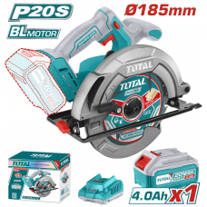Пила TOTAL TSLI18511 циркулярна акумуляторна, 20В, 4800 об/хв, 185мм.