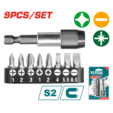 Акс.інстр TOTAL TACSD3091 Набір біт Pz / Ph / Sl, тримач, 9 предм.