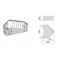 Полиця кутова Frap F351, 240х80 мм, нержавіюча сталь, хром