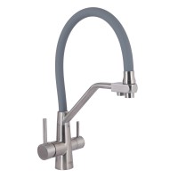 Змішувач для кухні Lidz Aria 020F3 LDARI020F3GNK39211 Grey/Nickel