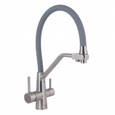 Змішувач для кухні Lidz Aria 020F3 LDARI020F3GNK39211 Grey/Nickel