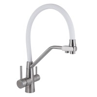 Змішувач для кухні Lidz Aria 020F3 LDARI020F3WNK39480 White/Nickel