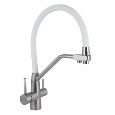 Змішувач для кухні Lidz Aria 020F3 LDARI020F3WNK39480 White/Nickel