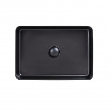 Раковина Qtap Tern 500х350х145 Matt black з донним клапаном QT1711A055MB