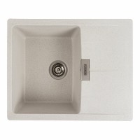 Гранітна мийка Platinum 6250 ZIRKONE матова Біла в крапку