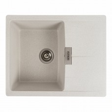 Гранітна мийка Platinum 6250 ZIRKONE матова Біла в крапку