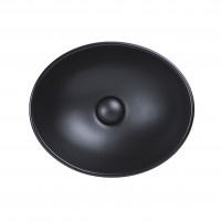 Раковина Qtap Dove 410х335х145 Matt black з донним клапаном QT063078MBMB