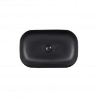 Раковина Qtap Robin 610х400х145 Matt black з донним клапаном QT132143PMBMB