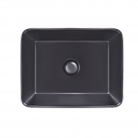 Раковина Qtap Tern 475х370х140 Matt black з донним клапаном QT172074MBMB