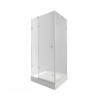 Набір Qtap Душова кабіна Capricorn CRM1011SC6 Clear 2020x1000x1000 мм + піддон Tern 301112 100x100x12 см з сифоном