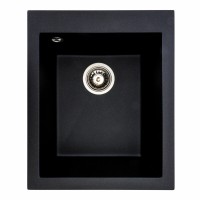 Гранітна мийка Platinum 4150 SOKIL матова (чорний металік)