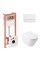 Комплект: Qtap Swan Ultra Quiet унітаз підвісний QT16335179W + Nest комплект інсталяції 4в1 (лінійна клавіша White) QT0133M425 + M08V1384W