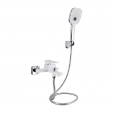 Змішувач для ванни Qtap Gemini (з душовим гарнітуром) QTGEM259CRW45683 Chrome/White