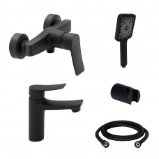 Комплект змішувачів для душу Qtap Nihonto  Black Matt QTNH4022101CB47430