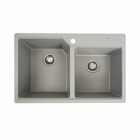 Гранітна мийка Platinum 7850 HARMONY матова Сірий металік