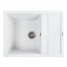 Гранітна мийка Platinum 6550 LOTOS матова Білосніжна