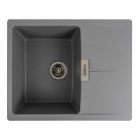 Гранітна мийка Platinum 6250 ZIRKONE матова Сірий металік