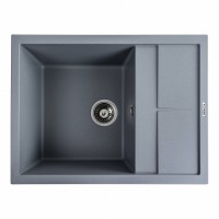 Гранітна мийка Platinum 6550 LOTOS матова Сірий металік
