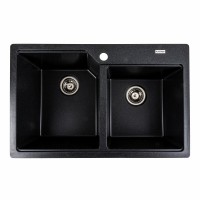 Гранітна мийка Platinum 7850 HARMONY матова Карбон