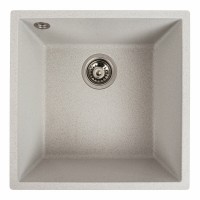 Гранітна мийка Platinum 4040 RUBA матовий біла в крапку