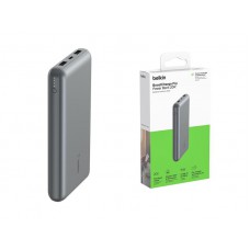 Акумулятор портативний літій-іонний Power Bank Belkin 20000мА·год, 15Вт, 2хUSB-A/USB-C, cірий