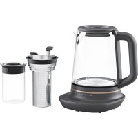 Електрочайник Electrolux 1.7л, Strix, скло, заварник, підтримка температури, чорний
