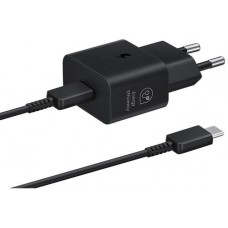 Зарядний пристрій мережевий Samsung 25Вт USB-С, кабель USB-C  USB-C, 1м, чорний