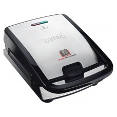 Мультимейкер Tefal Snack collection 700Вт, тефлон, 3 пластини, корпус-нержав.сталь/пластик, чорний