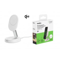 Зарядний пристрій бездротовий Belkin 15Вт Magnetic Stand Qi2, білий