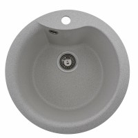 Гранітна мийка Platinum 480 TURAS матова Біла в крапку