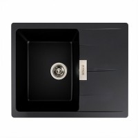 Гранітна мийка Platinum 6250 ZIRKONE матова Чорна