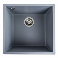 Гранітна мийка Platinum 4040 RUBA матовий сірий металік