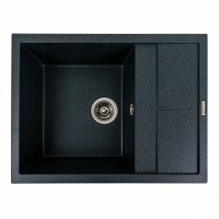 Гранітна мийка Platinum 6550 LOTOS матова Антрацит