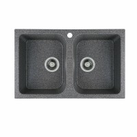 Гранітна мийка Platinum 7648W TWIN глянець Мікс
