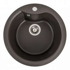 Гранітна мийка Platinum 480 TURAS матова Темна скеля