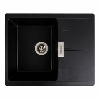 Гранітна мийка Platinum 6250 ZIRKONE матова Чорний металік