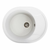 Гранітна мийка Platinum 5847 ONYX матова (біла в крапку)