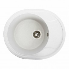 Гранітна мийка Platinum 5847 ONYX матова (біла в крапку)