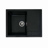 Гранітна мийка Platinum 6550 INTENSO матова Чорний металік