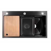 Кухонна мийка Lidz H7545B Black PVD Honeycomb